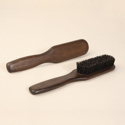 Boar Bristle Beard Comb Solid Wood Hair Brush For Mens Beards