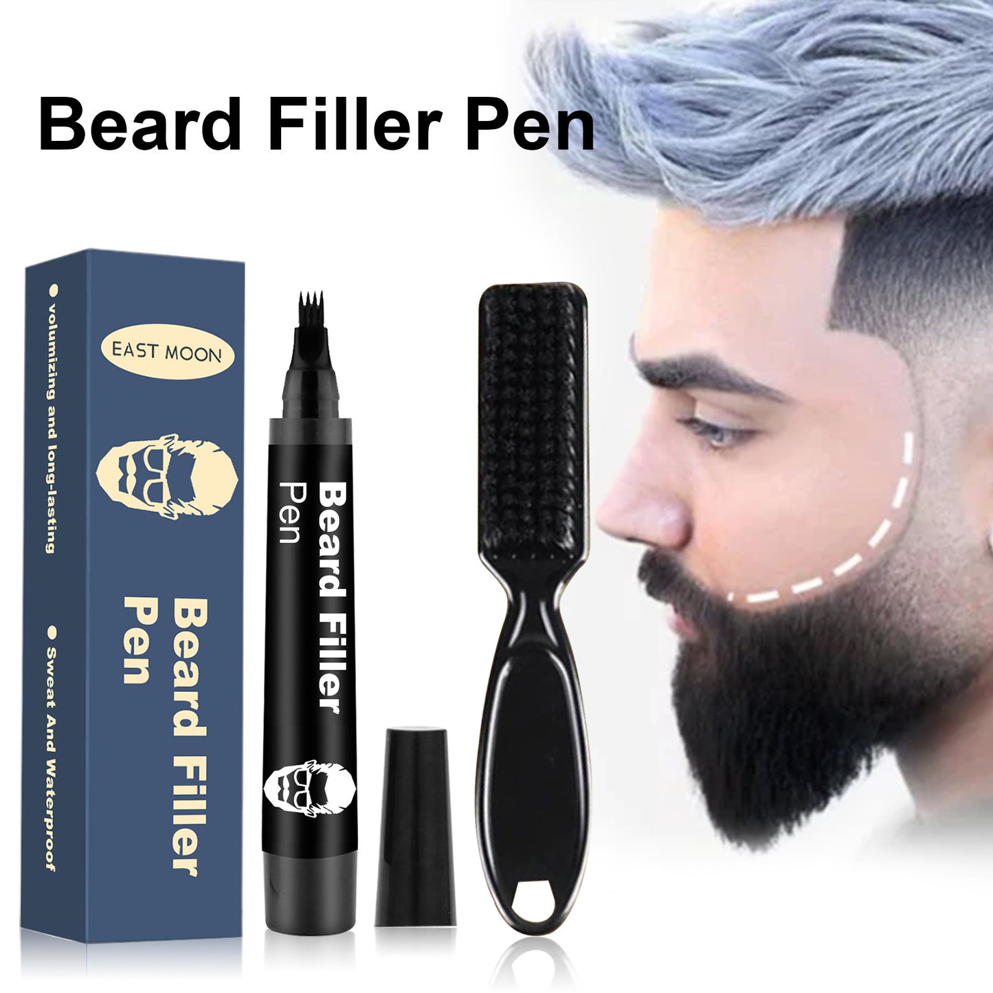 Beard Headline Filler Removable Easy To Use Thick Beard