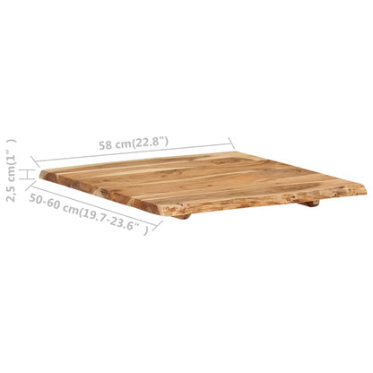 Tabletop Solid Acacia Wood 58x(50-60)x2.5 cm   Tabletop