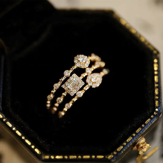 Diamond-encrusted Stacking Rings