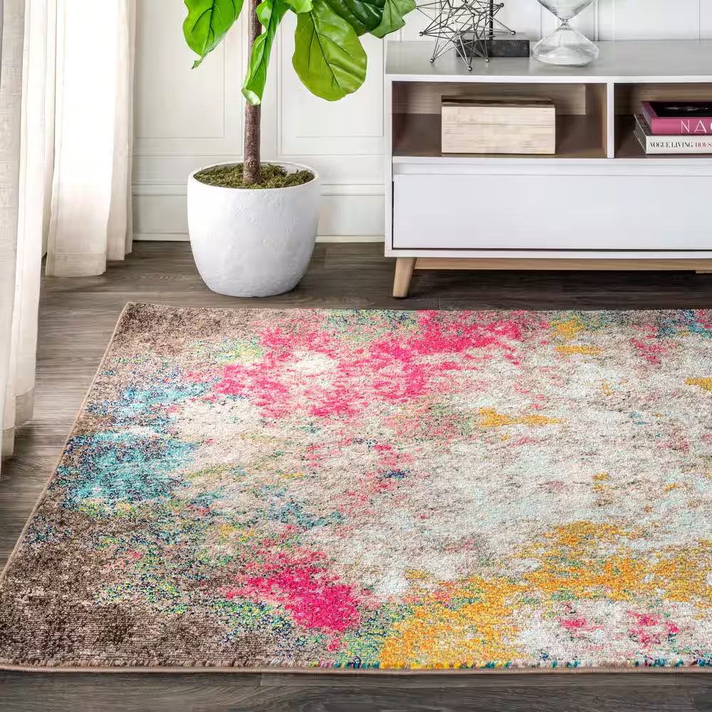 Contemporary Pop Modern Abstract Multi/Yellow 8 Ft. X 10 Ft. Area Rug