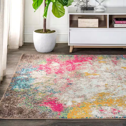 Contemporary Pop Modern Abstract Multi/Yellow 8 Ft. X 10 Ft. Area Rug