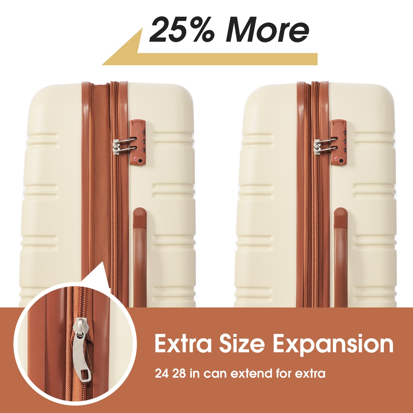 Hardshell Luggage Sets 2Pcs Bag Spinner Suitcase With TSA Lock Lightweight 20- 28