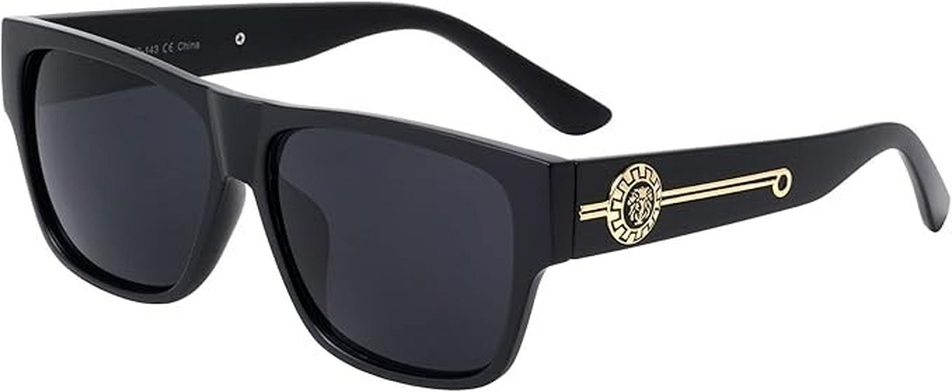 Men Sunglasses Fashion Design Tortoise Black Frame Hip Hop Style Square Shades
