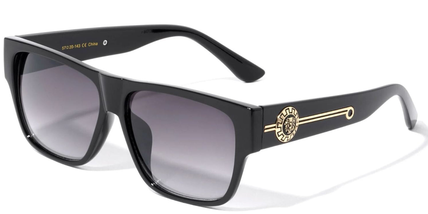 Men Sunglasses Fashion Design Tortoise Black Frame Hip Hop Style Square Shades