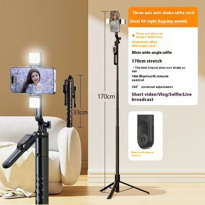 Mobile Phone Bluetooth Selfie Stick Stabilizer Floor Stand