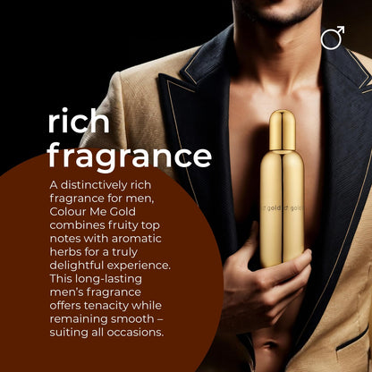 Colour Me | Gold Homme | Eau De Toilette | Fragrance Spray for Men | Oriental