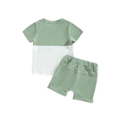 Children's Short-sleeved Shorts Stitching Suit