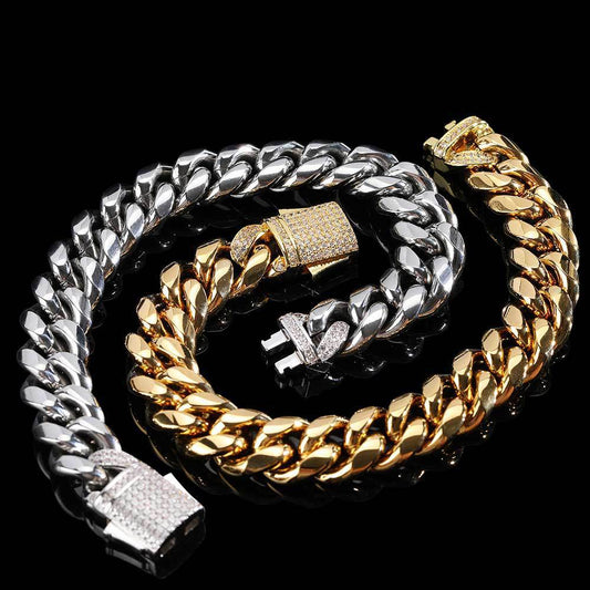 Mens Jewelry Accessory 18k Gold Titanium Steel Bracelet