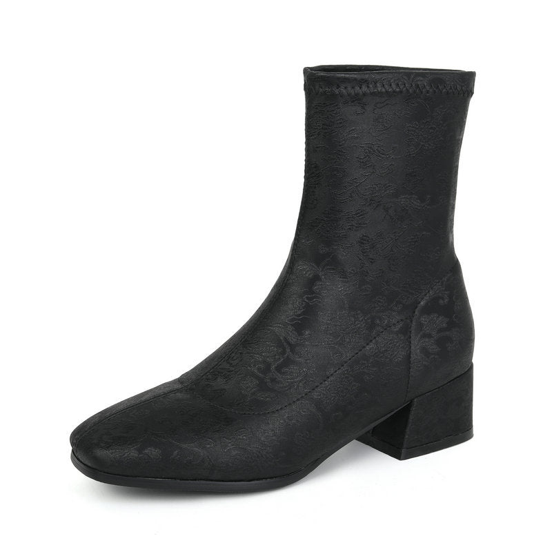 New Chinese-style Womens Shoes French- Elegance Fashion Booties