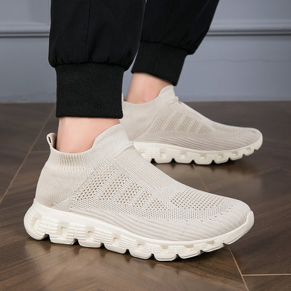 Casual Solid Color Flying Woven Sports Shoes Men Lightweight Breathable Summer Sneakers