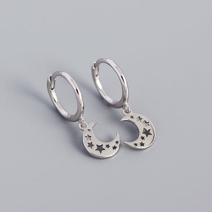Geometric Moon-shaped Hollow Star Earrings Earrings