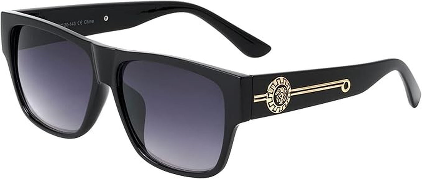 Men Sunglasses Fashion Design Tortoise Black Frame Hip Hop Style Square Shades