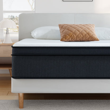 Cal King Size Mattress,  12 Inch Hybrid Mattress Medium Innerspring Mattress in a Box，Cal King Mattress
