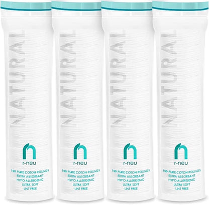 Premium Cotton Rounds, Gentle Natural Hypoallergenic 400 Count