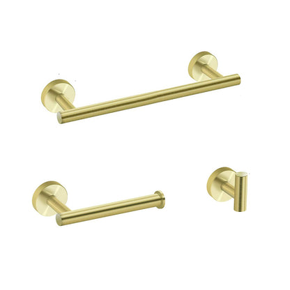 3-Pieces Bathroom Hardware Accessories Set - Towel Bar, Toilet Paper Holder, Robe Towel Hooks
