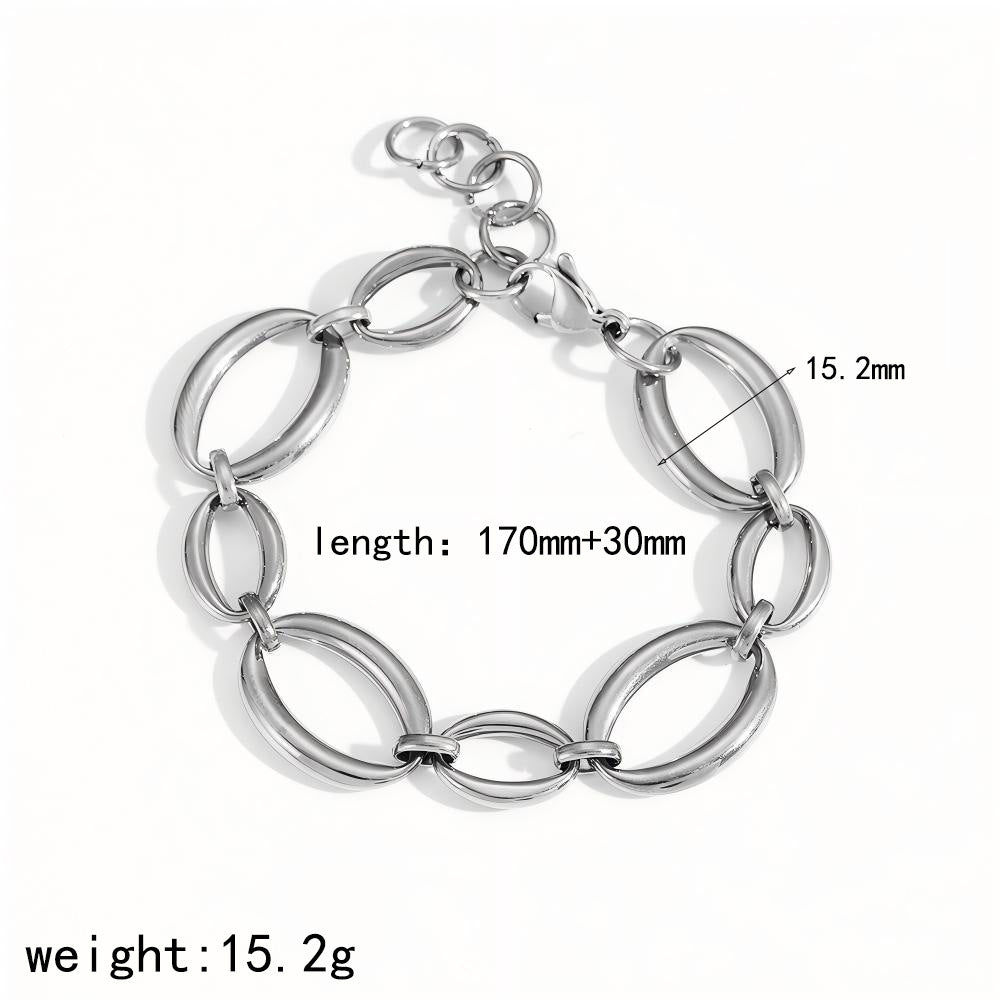 Simple Metal Large And Small Hoop Stainless Steel Bracelet Jewelry