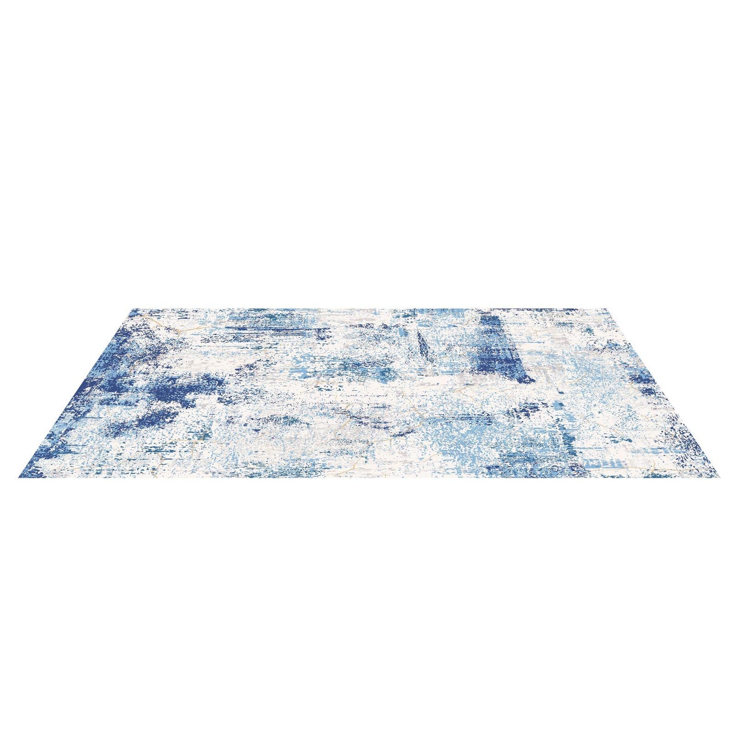 Area Rug, 5 X 7 Ft Large Washable Rug, Non-Slip And Tear-Resistant Soft Carpet, Pet Friendly Modern Area Rugs, Indoor Mat For Bedroom, Office, Living Room, Entryway, Blue