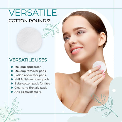 Premium Cotton Rounds, Gentle Natural Hypoallergenic 400 Count