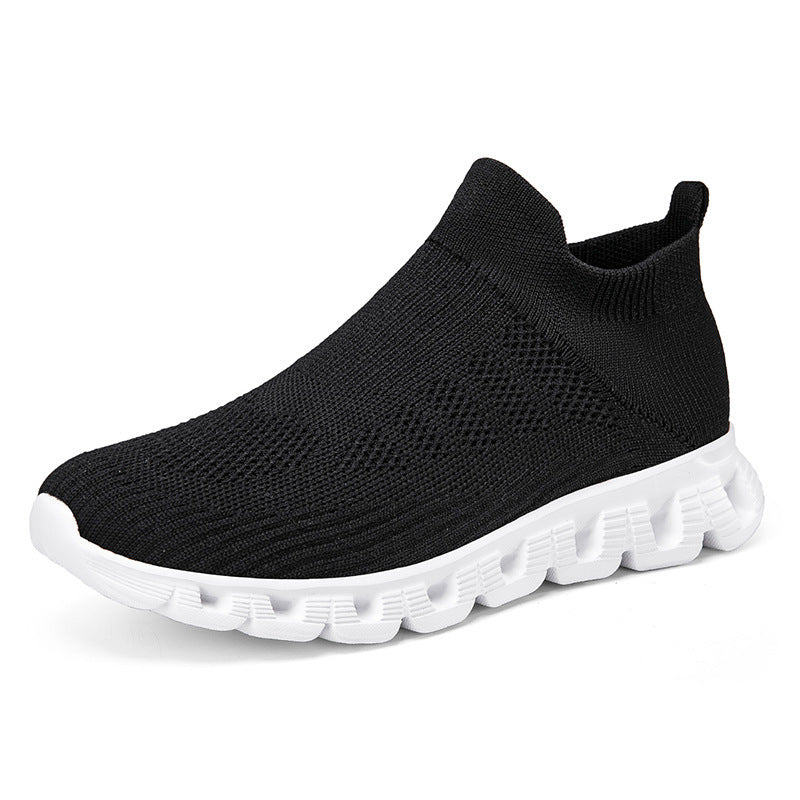 Casual Solid Color Flying Woven Sports Shoes Men Lightweight Breathable Summer Sneakers
