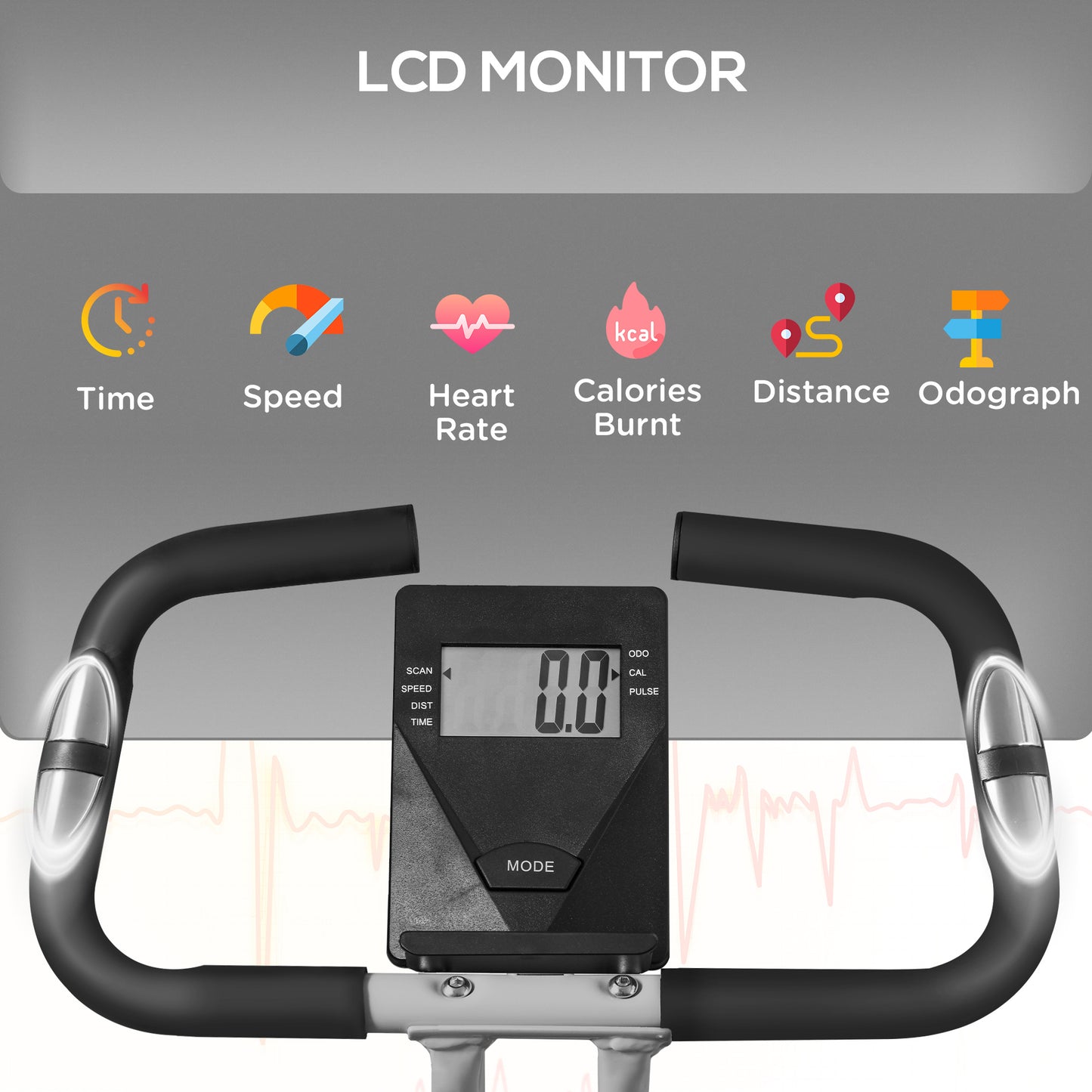 SPORTNOW Folding And Quiet Exercise Bike With 8-Level Magnetic Resistance And Heart Rate Sensor, For Home Gym, Black And Grey