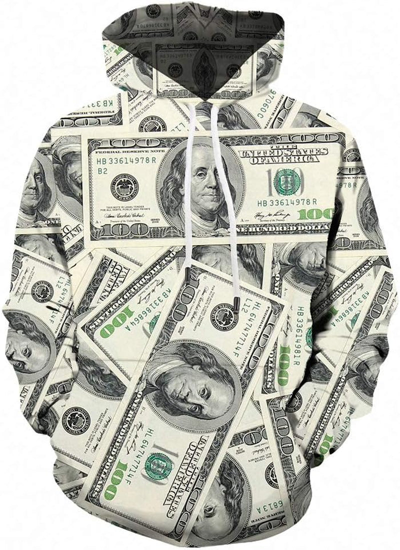 Money Hoodie Funny Sweatshirts for Men Hoodies Dollar Pullover 3D Clothing