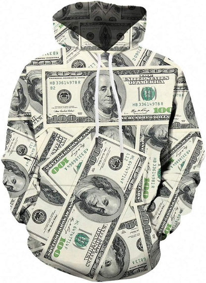Money Hoodie Funny Sweatshirts for Men Hoodies Dollar Pullover 3D Clothing