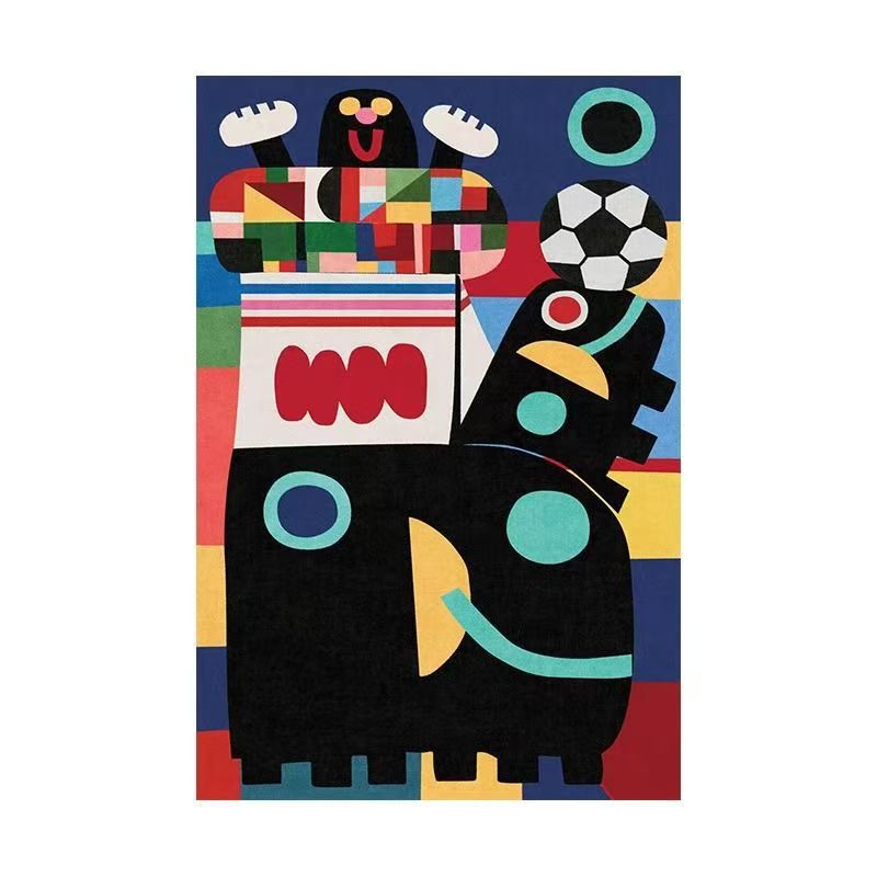 Colorful, Full-area Non-slip Dopamine-inspired Faux Cashmere Rug For The Living Room