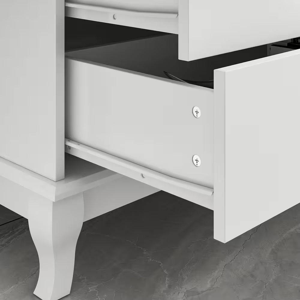 10-Drawer White Paint Finish Dresser Chest of Drawers Cabinet 35.4 In. H X 55.1 In. W X 15.7 In. D