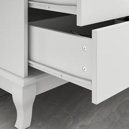 10-Drawer White Paint Finish Dresser Chest of Drawers Cabinet 35.4 In. H X 55.1 In. W X 15.7 In. D