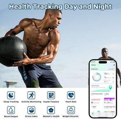 Smart Ring Health Tracker, Sleep Tracker Ring with Heart Rate, Waterproof Fitnes