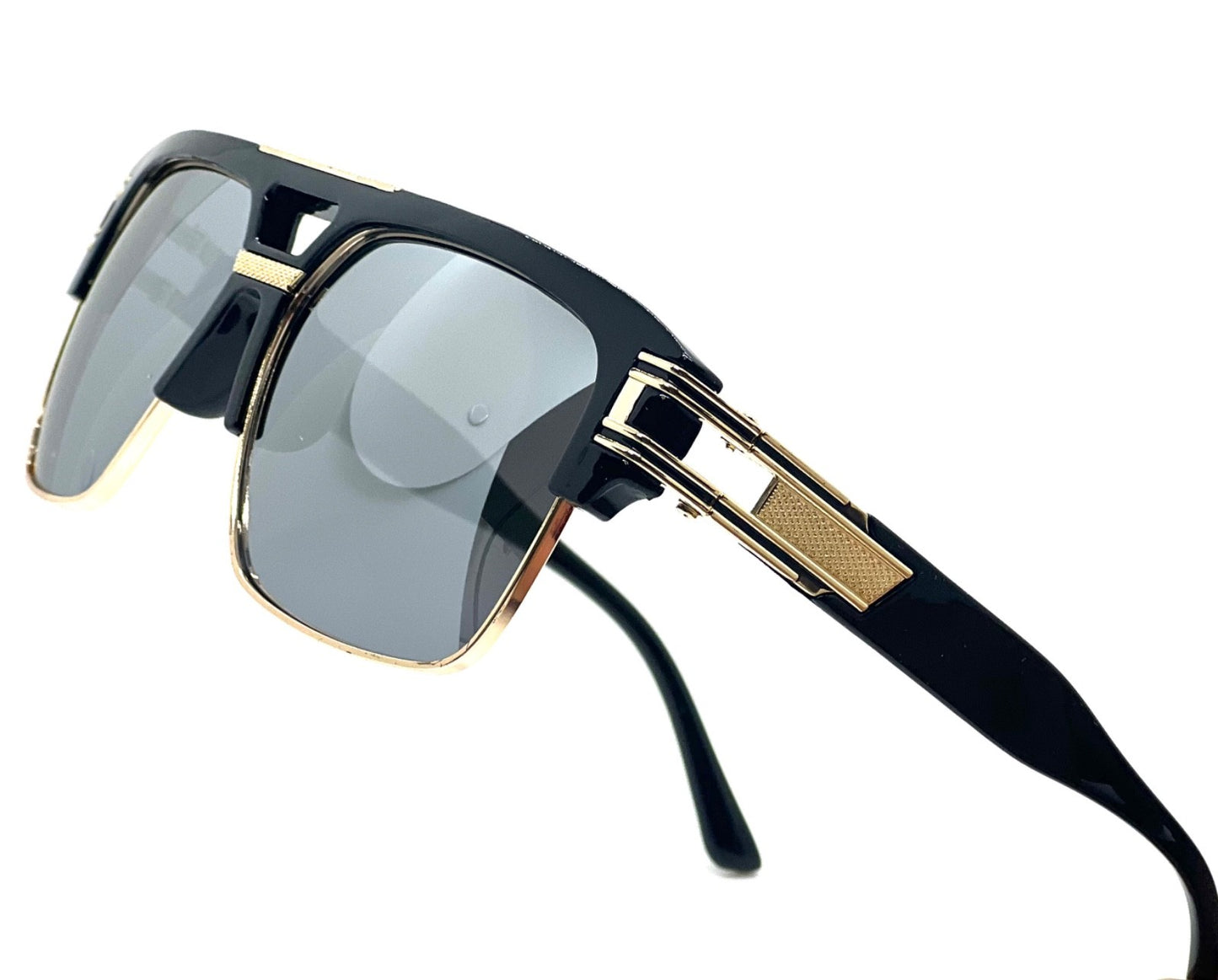Designer Men Sunglasses Fashion Square Gold Hip Hop Model New Style Shades Blue