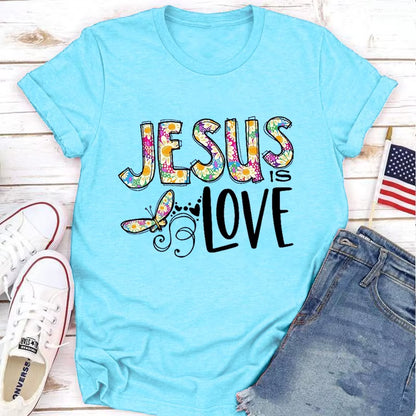Jesus Love Print Women T Shirt Short Sleeve O Neck Loose Women Tshirt Ladies Tee Shirt Tops Clothes Camisetas Mujer