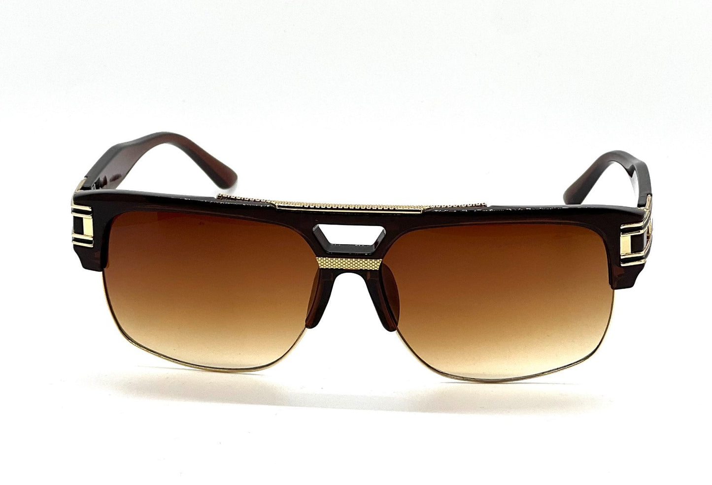 Designer Men Sunglasses Fashion Square Gold Hip Hop Model New Style Shades Blue