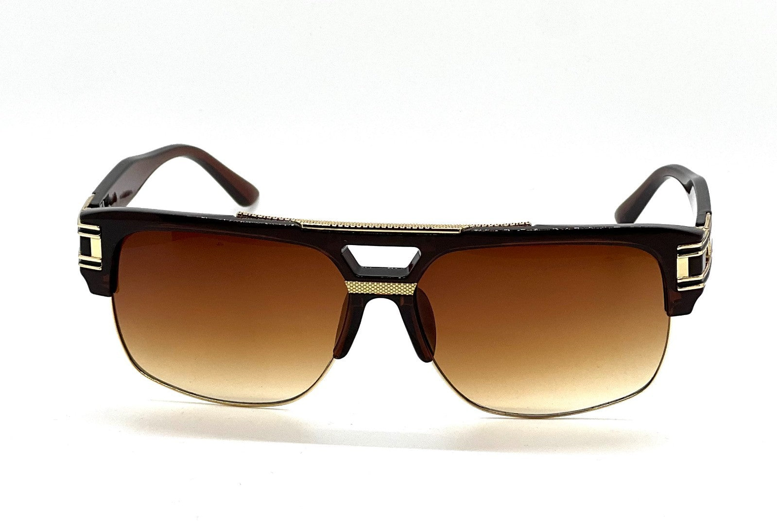 Designer Men Sunglasses Fashion Square Gold Hip Hop Model New Style Shades Blue
