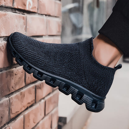 Casual Solid Color Flying Woven Sports Shoes Men Lightweight Breathable Summer Sneakers