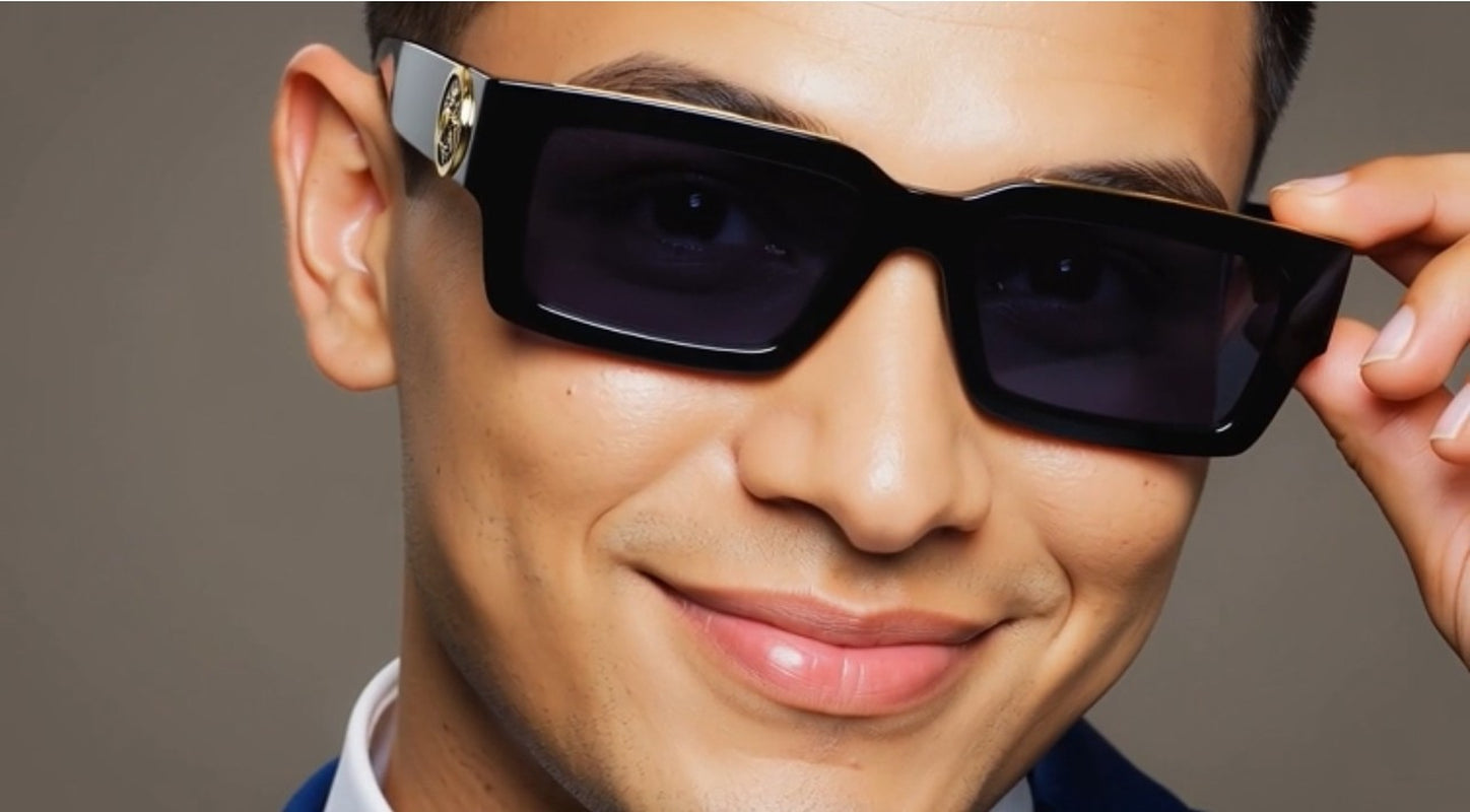 MEN SUNGLASSES HIP HOP SQUARE DESIGNER SHADES RETRO GOLD FRAME RAPPER FASHION