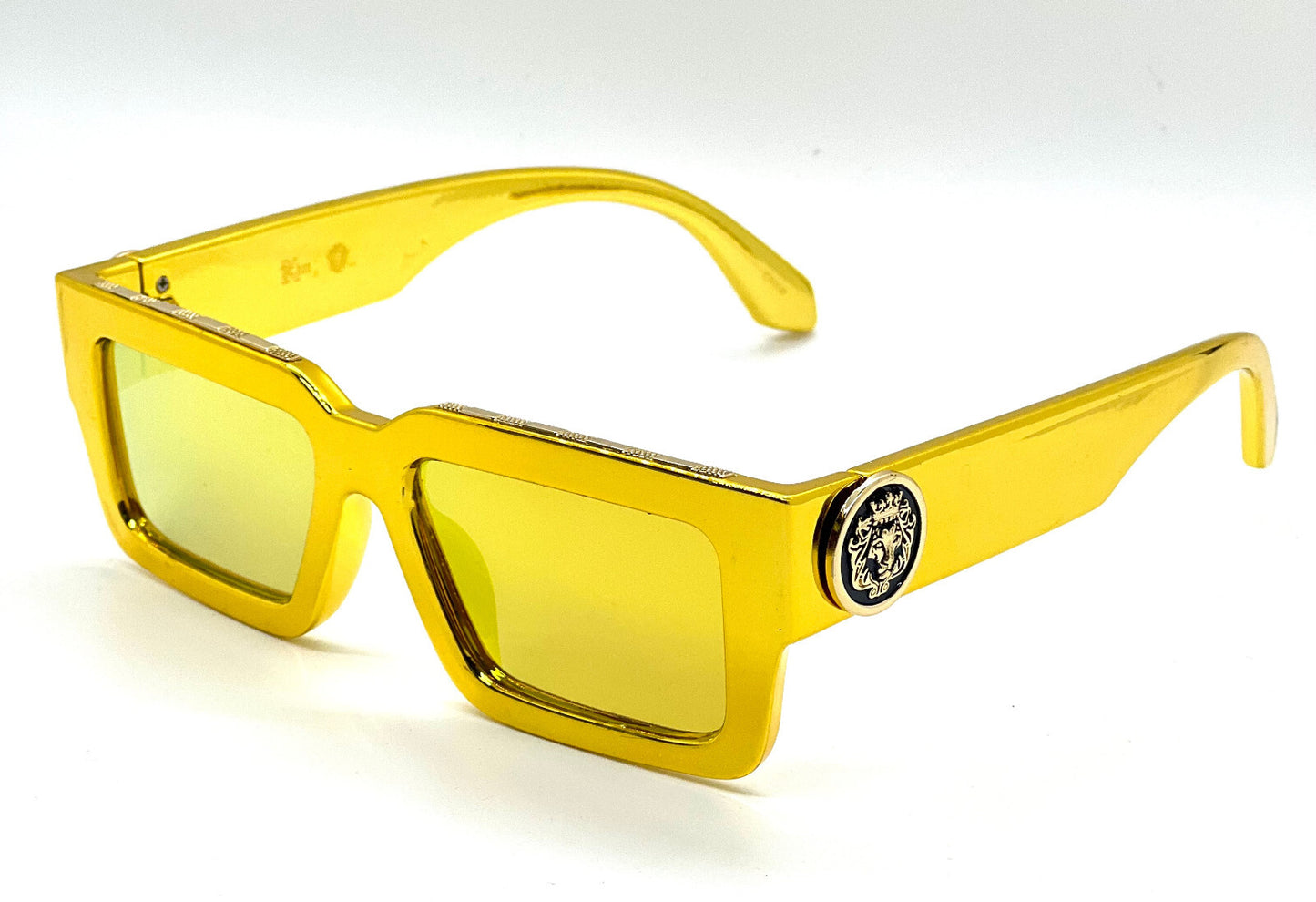 MEN SUNGLASSES HIP HOP SQUARE DESIGNER SHADES RETRO GOLD FRAME RAPPER FASHION