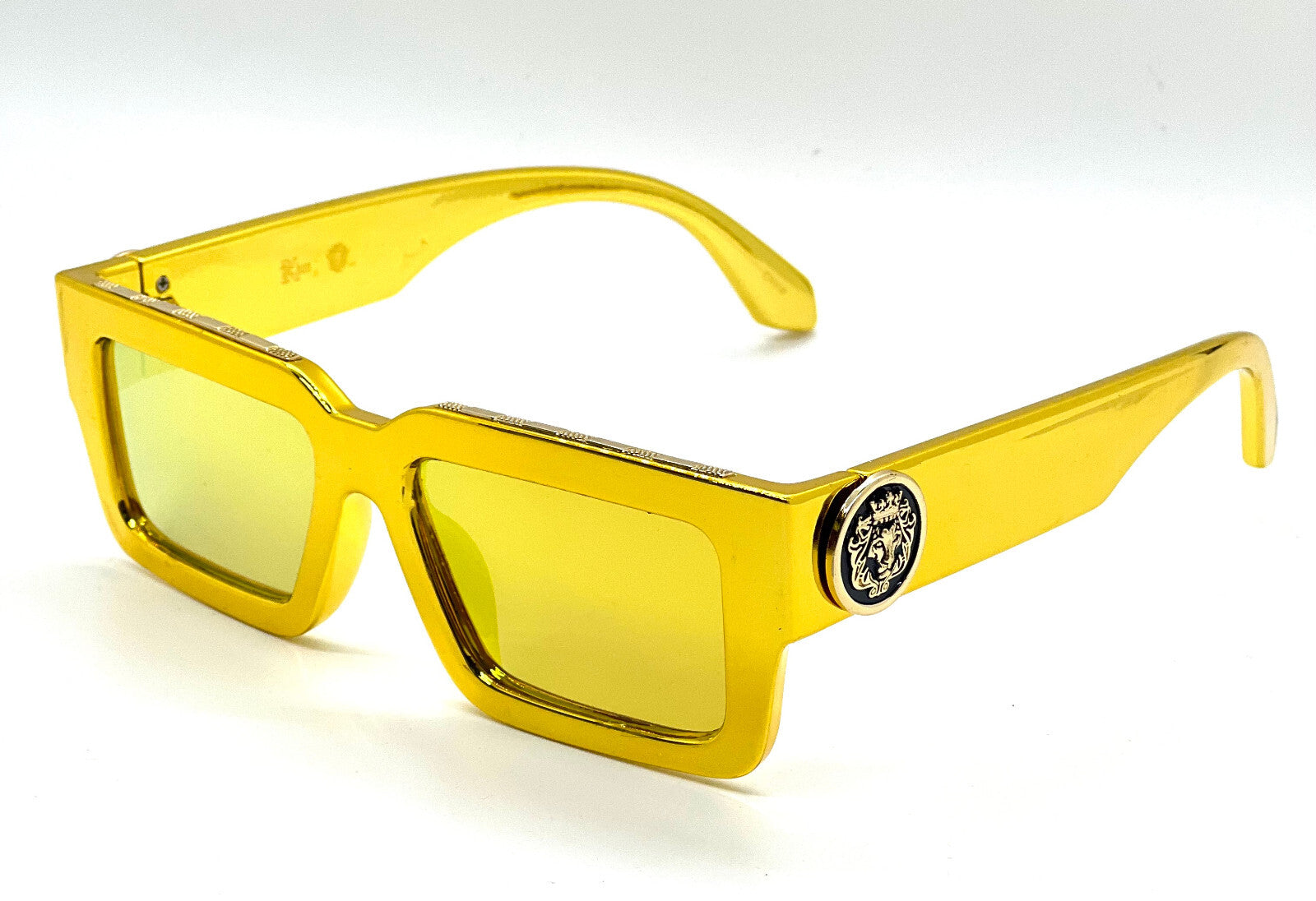 MEN SUNGLASSES HIP HOP SQUARE DESIGNER SHADES RETRO GOLD FRAME RAPPER FASHION