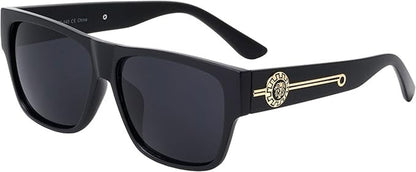 Men Sunglasses Fashion Design Tortoise Black Frame Hip Hop Style Square Shades