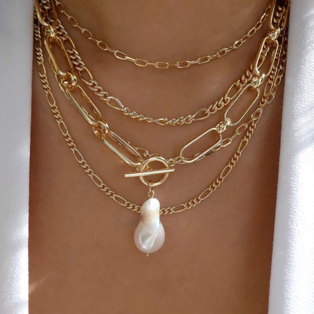 Vintage Gold Multi-style Necklaces For Women