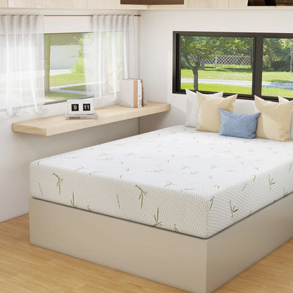 RV Mattress, 10 Inch Short Queen Size Mattress for Rvs, Cooling Memory Foam Mattress, Campers Trailers Mattress in a Box, Made in USA