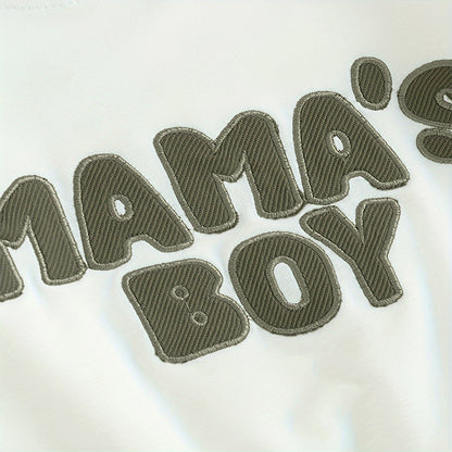 Baby Boy's 2-Piece Sweatshirt Set Round Neck Letter Print Top & Drawstring Jogger Pants For Spring & Fall