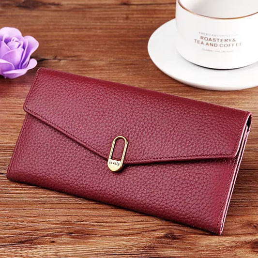 Genuine Leather Women'S Wallets Long Handbags Luxury Designer Purses for Women Credit Card Holder Wallet Carteras Para Mujer