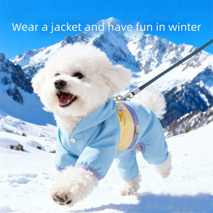 Winter Three-in-one Anti-collision Color Fleece Jacket For Small And Medium-sized Dogs, Bichon Frise Windproof High-end Four-legged Pet Clothing