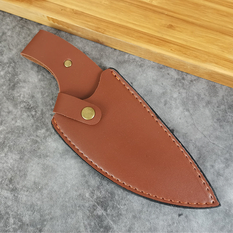 Forged Hammer Pattern Deerhorn Handle Ring Small Machete