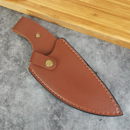 Forged Hammer Pattern Deerhorn Handle Ring Small Machete