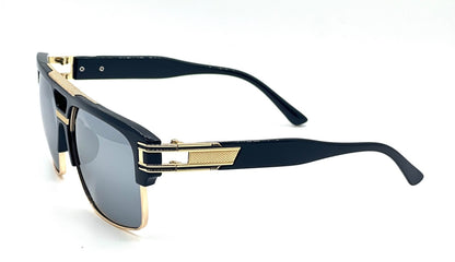 Designer Men Sunglasses Fashion Square Gold Hip Hop Model New Style Shades Blue