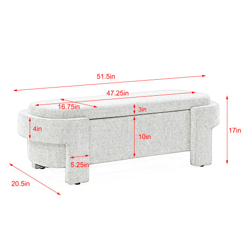 Linen Upholstered Bench