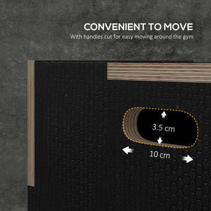 SPORTNOW Multi-Faceted Jump Box, Wooden Step Up Box, For Home, Gym, Exercise, 41/51/61cm - Black